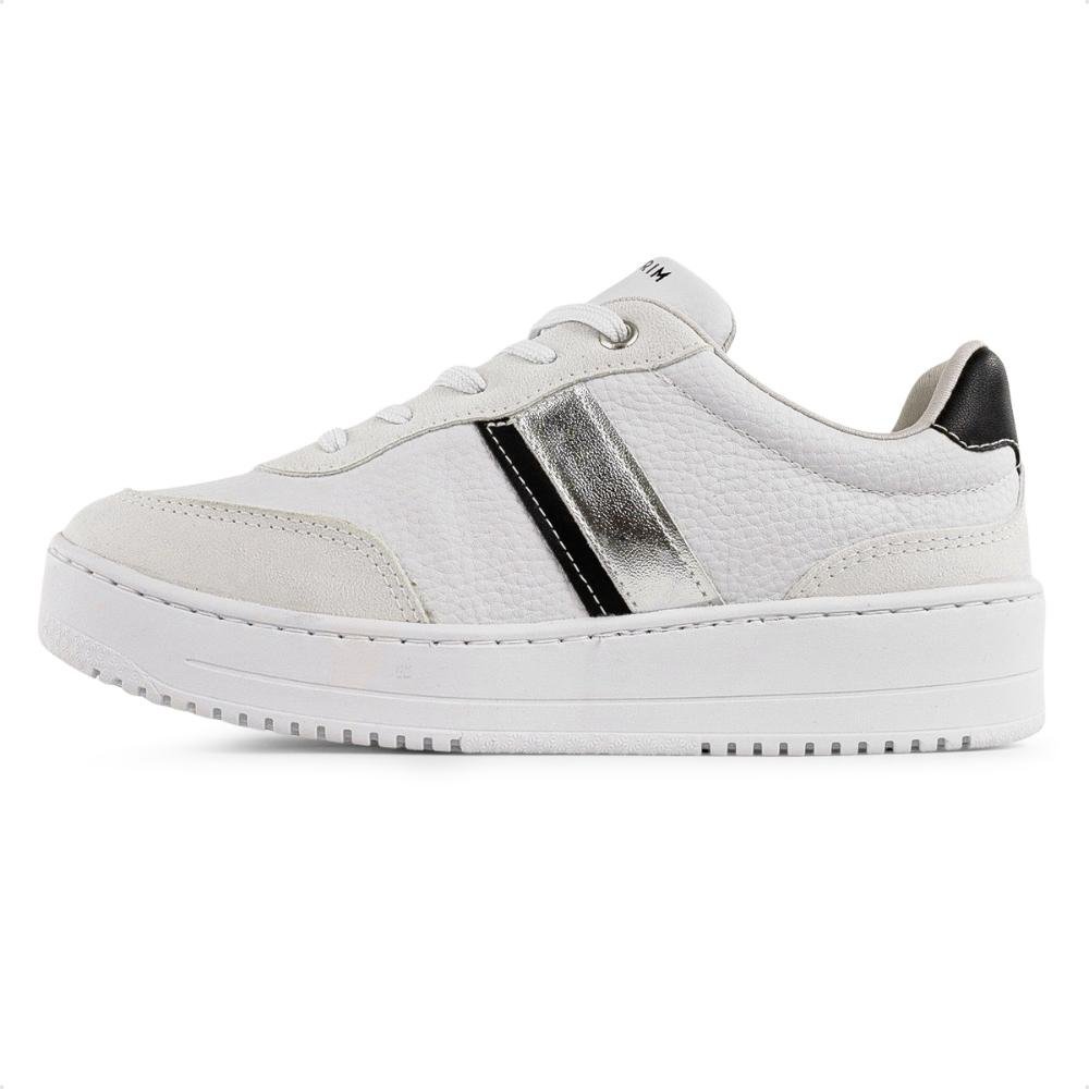 Tênis Ramarim Casual Camurça Feminino Branco/Prata 2