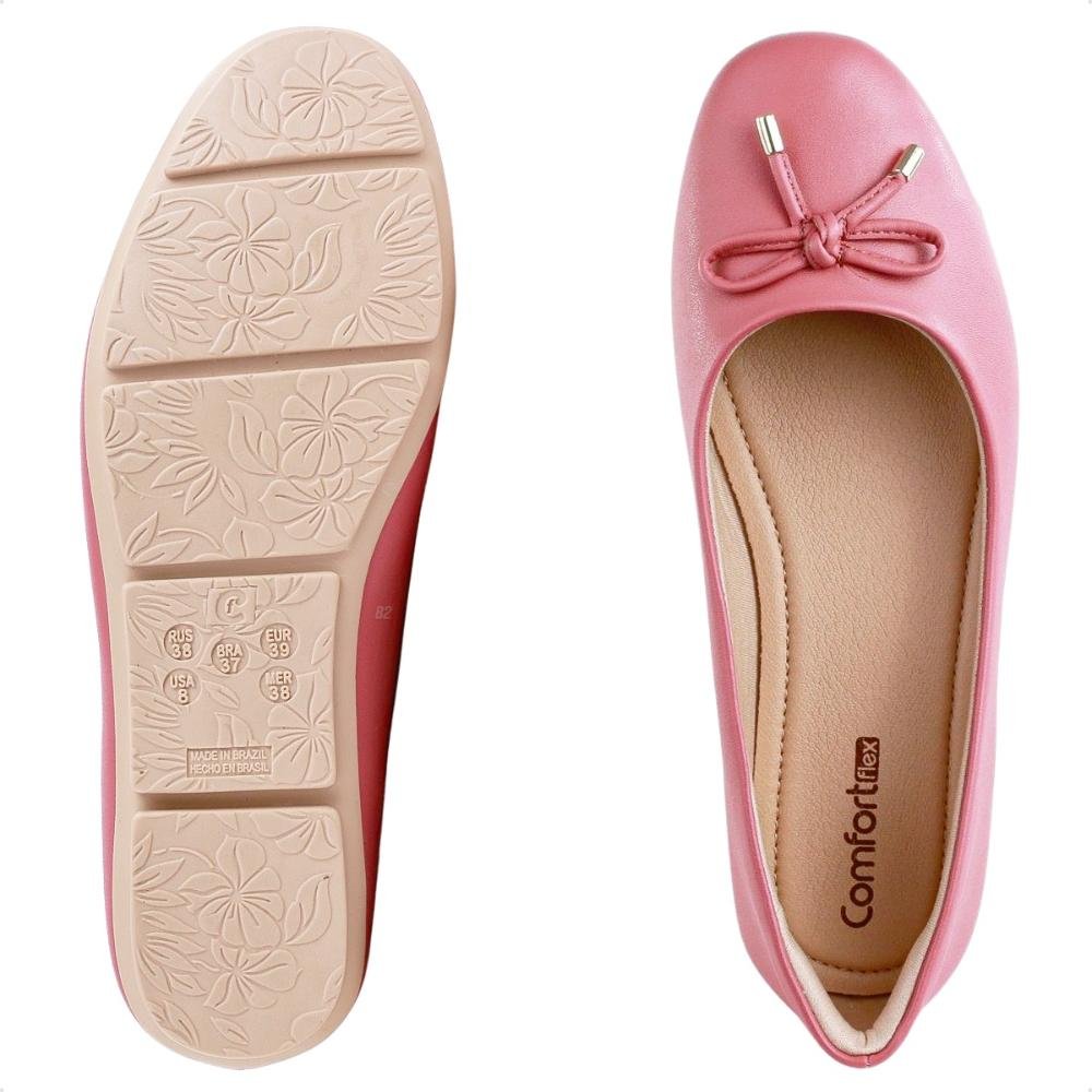 Sapatilha Comfortflex Laço Feminina Rosa 6
