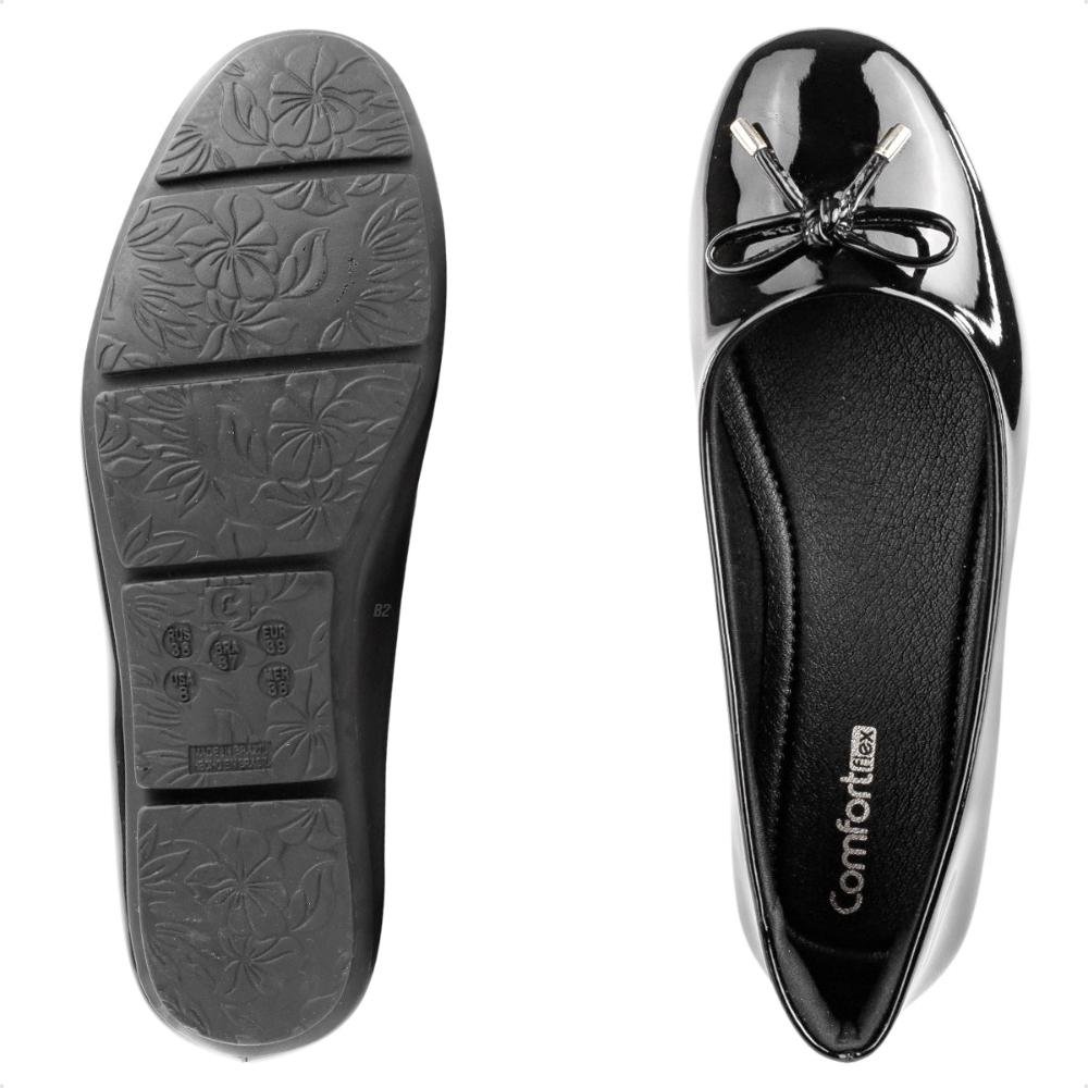 Sapatilha Comfortflex Laço Feminina Preto 6