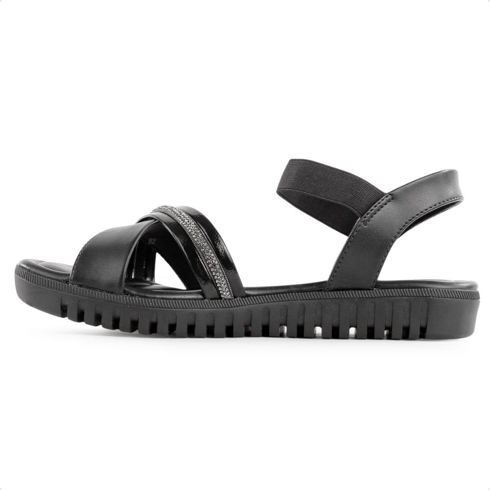 Sandália Comfortflex Tiras Feminina Preto 2