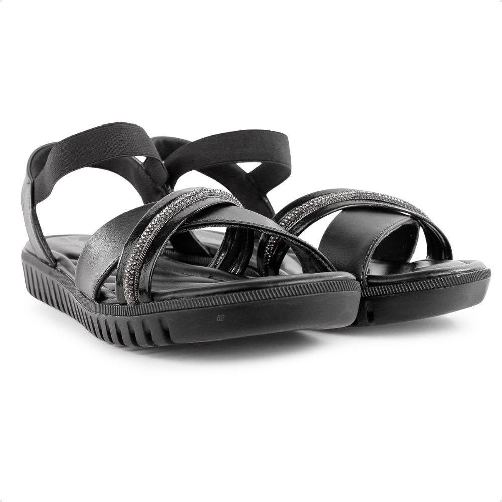 Sandália Comfortflex Tiras Feminina Preto 3