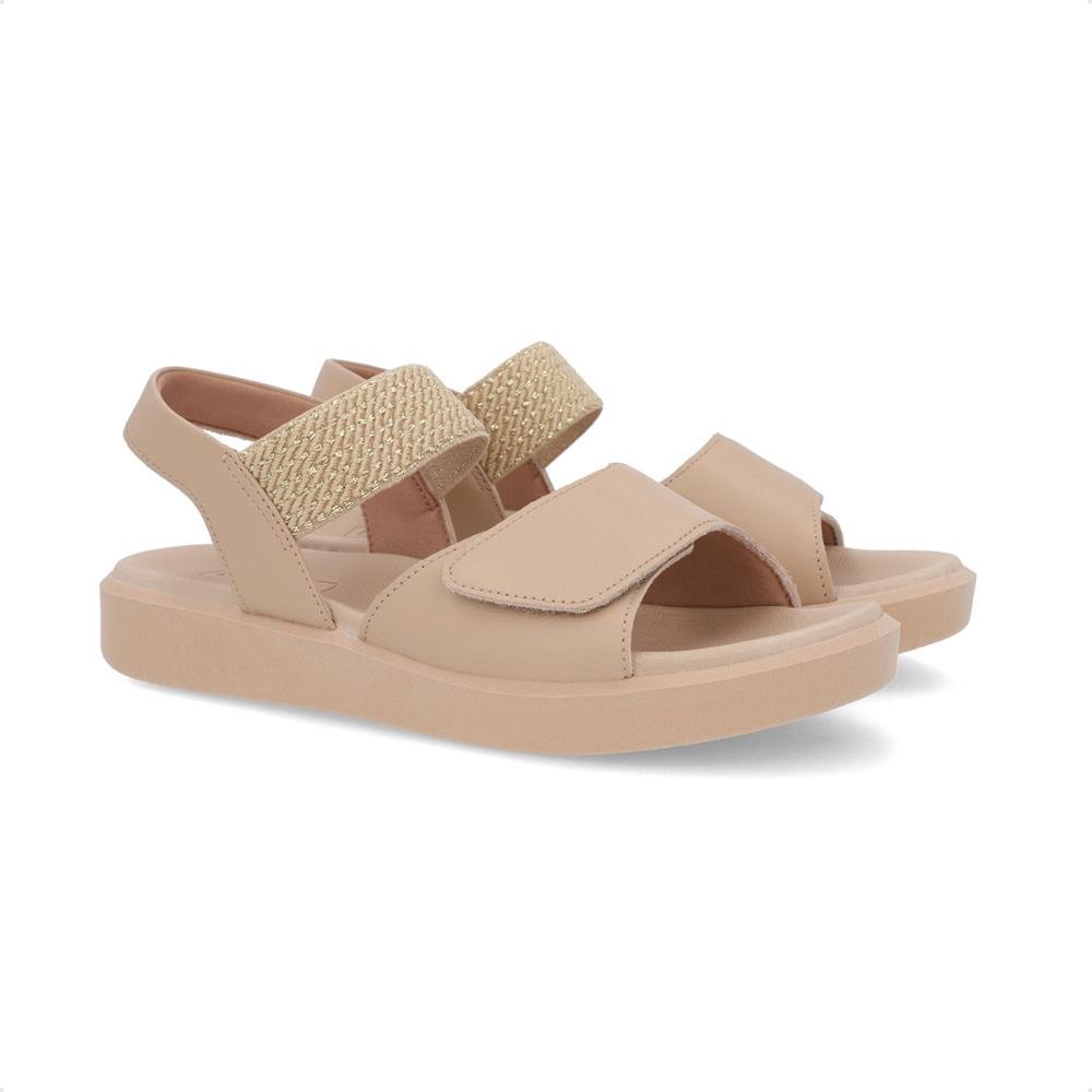 Sandália Usaflex Plataforma Feminina Bege 2