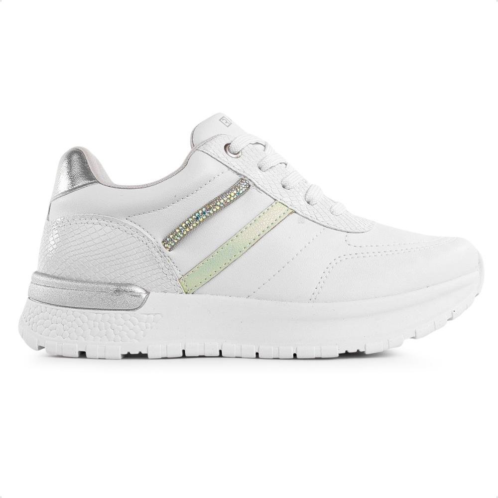 Tênis Ramarim Jogging Cadarço Feminino Branco/Prata 1