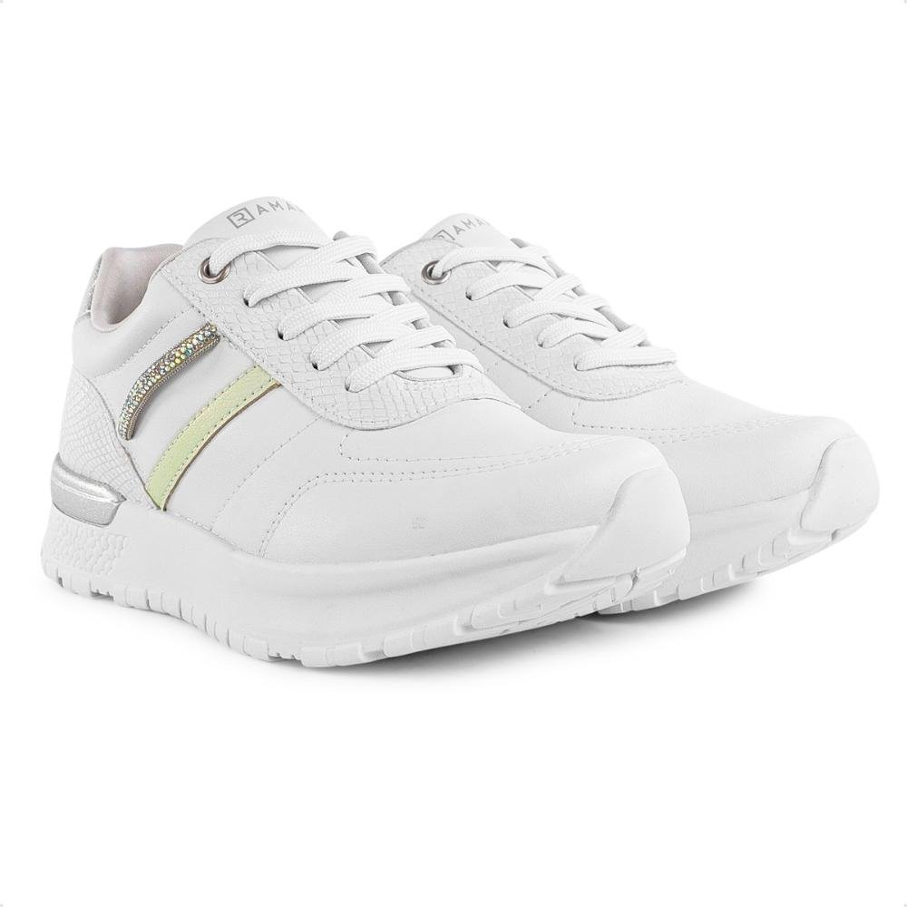 Tênis Ramarim Jogging Cadarço Feminino Branco/Prata 3