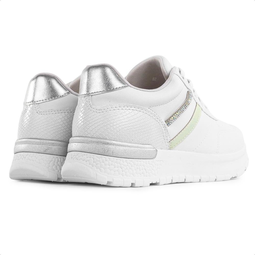 Tênis Ramarim Jogging Cadarço Feminino Branco/Prata 5
