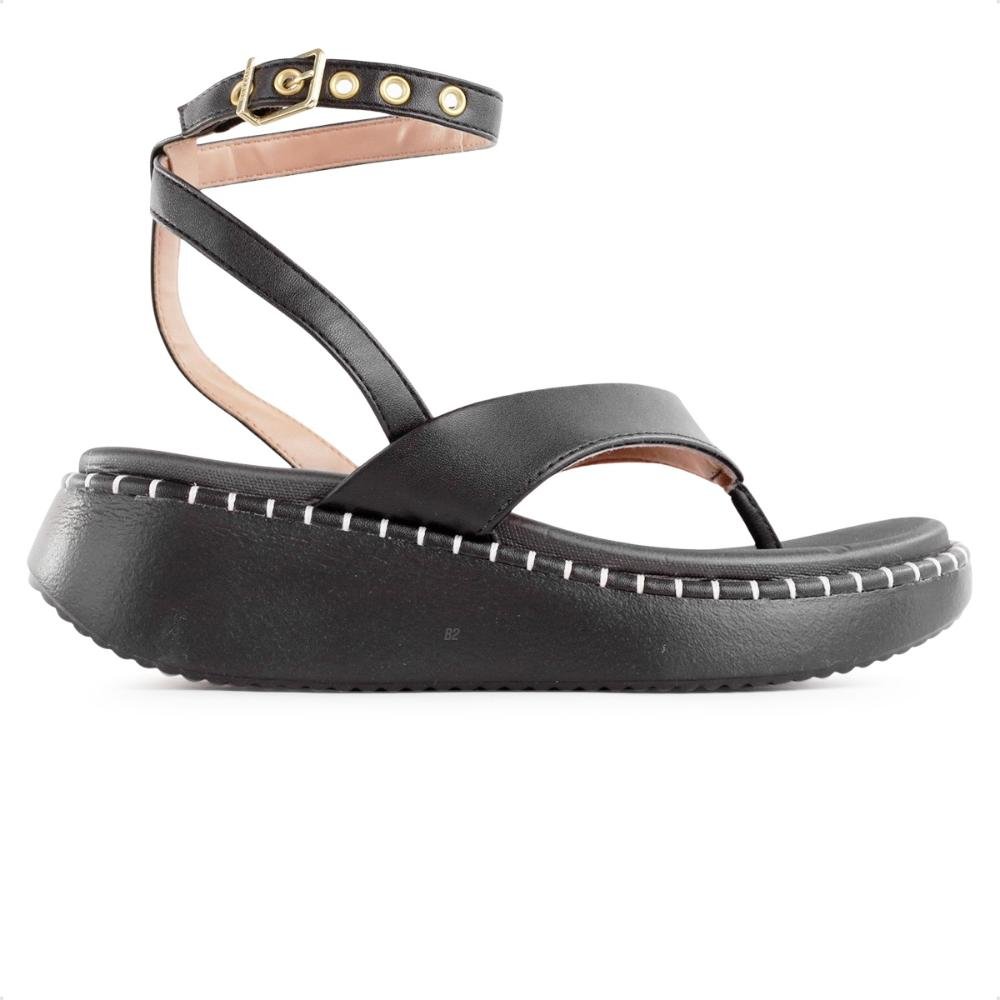 Sandália Vizzano Anabela Com Fivela Feminina Preto 1