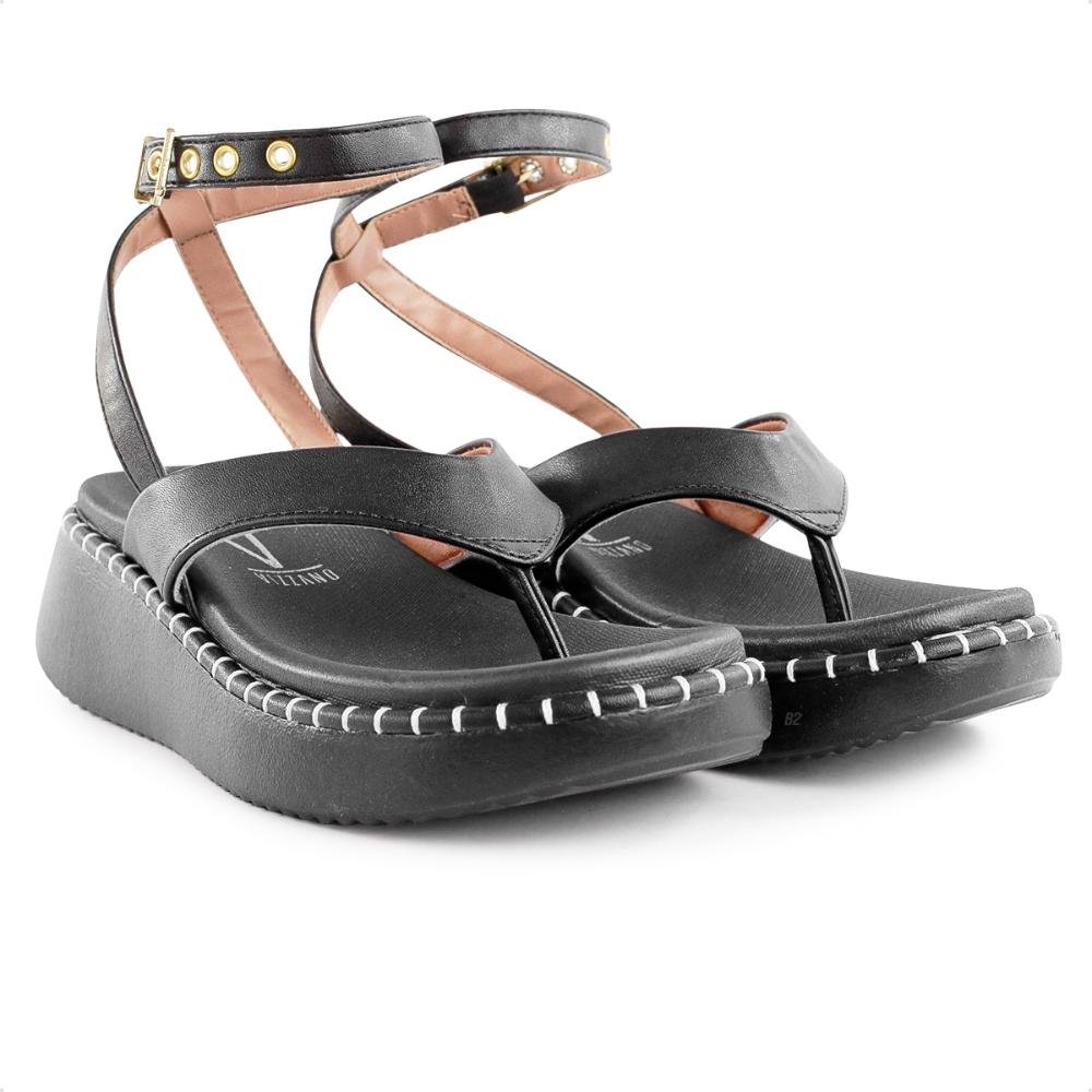 Sandália Vizzano Anabela Com Fivela Feminina Preto 3