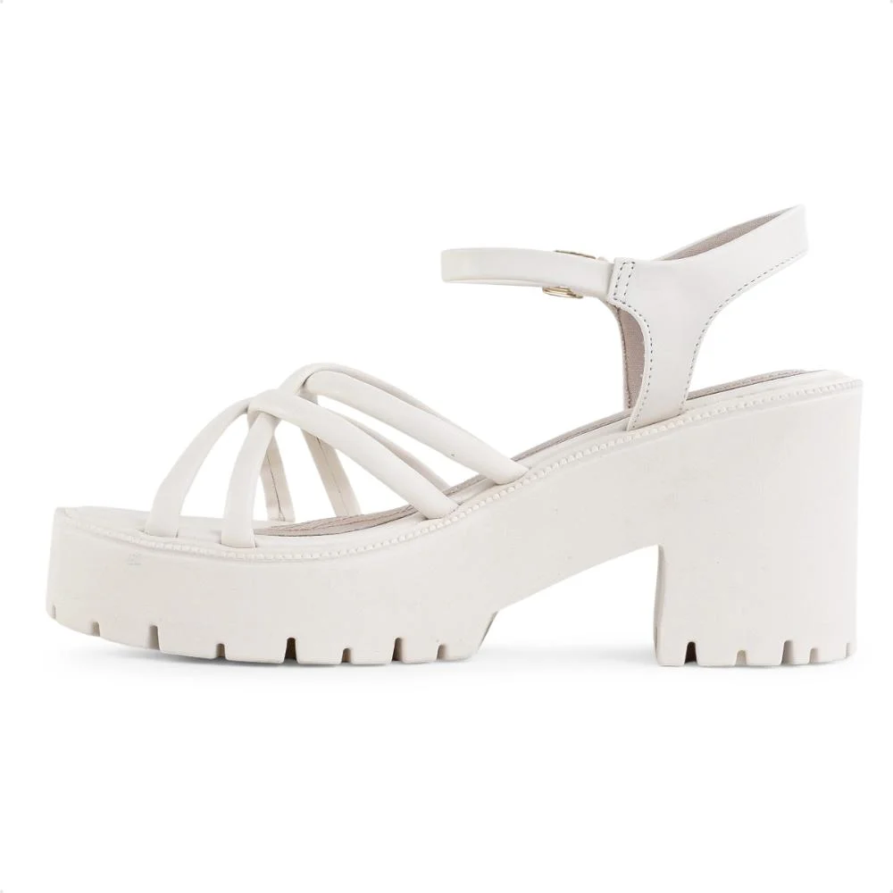 Sandália Ramarim Tratorada tiras Feminina Branco 2