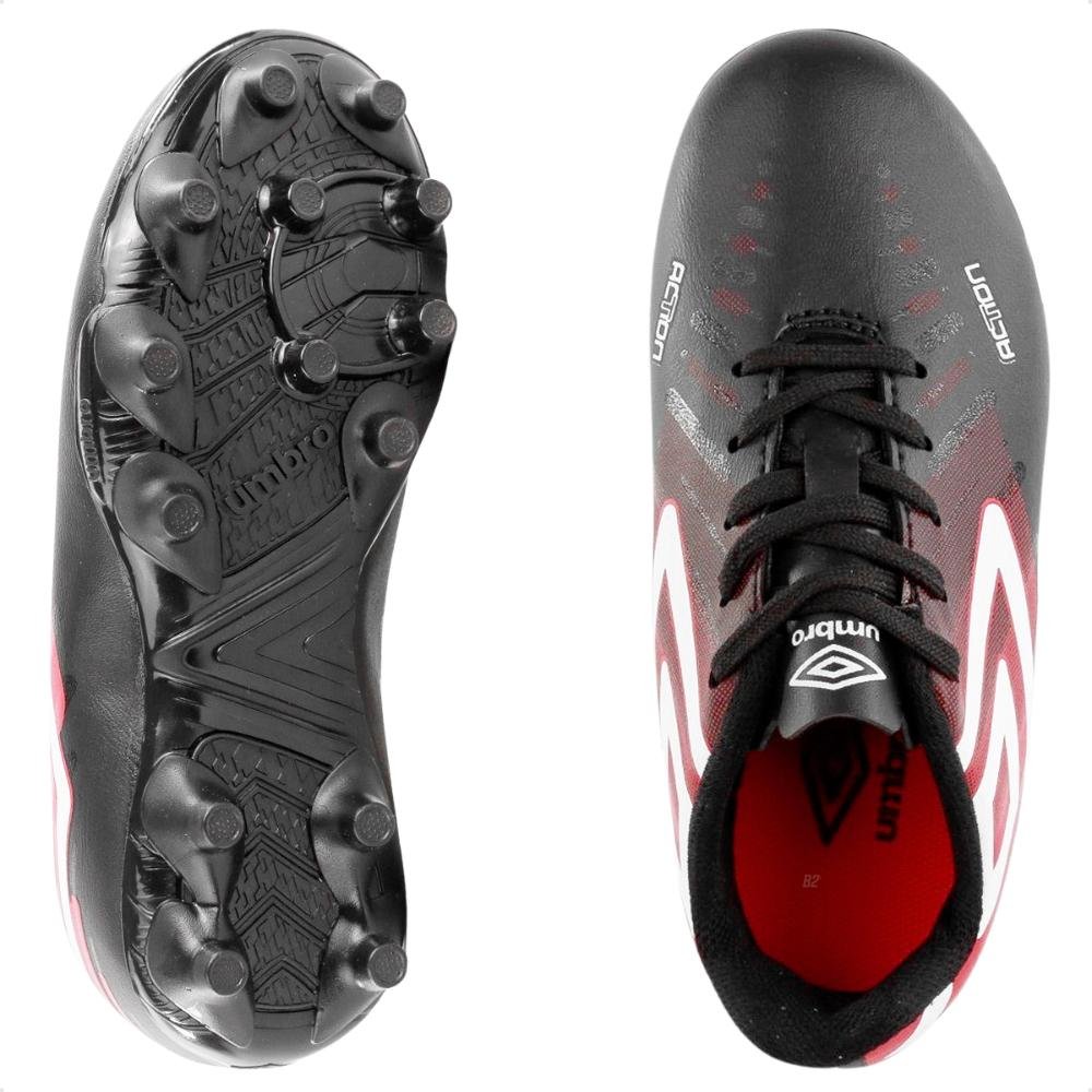 Chuteira Campo Umbro Action Jr Preto/Vermelho 6