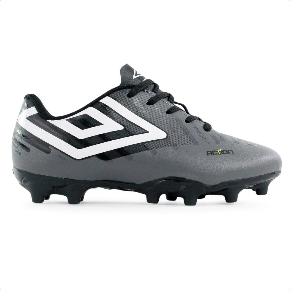 Chuteira Campo Umbro Action Jr Cinza/Preto 1
