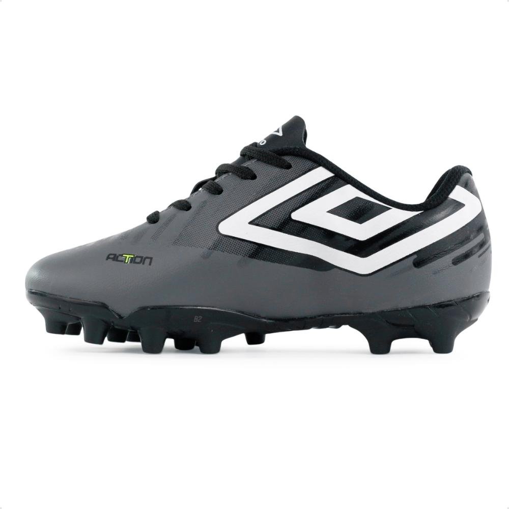 Chuteira Campo Umbro Action Jr Cinza/Preto 2