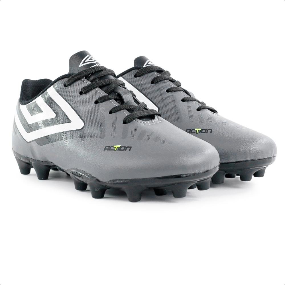 Chuteira Campo Umbro Action Jr Cinza/Preto 3
