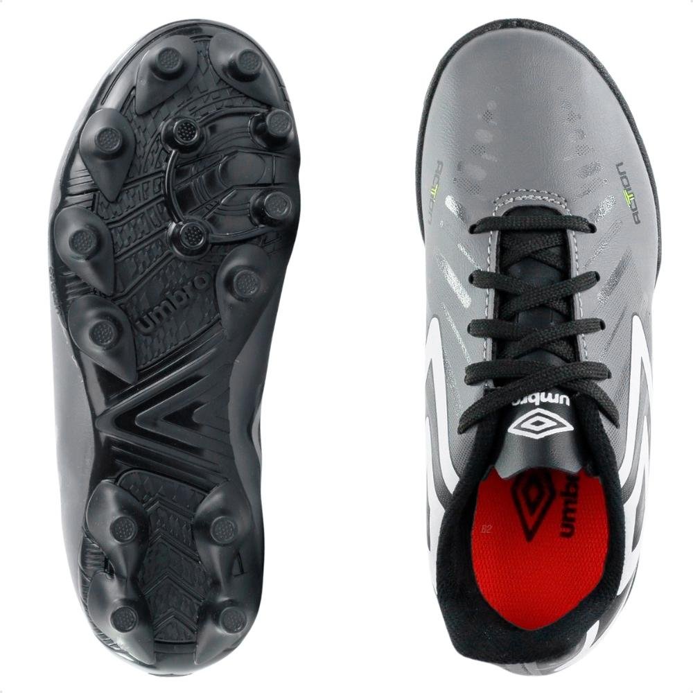 Chuteira Campo Umbro Action Jr Cinza/Preto 6