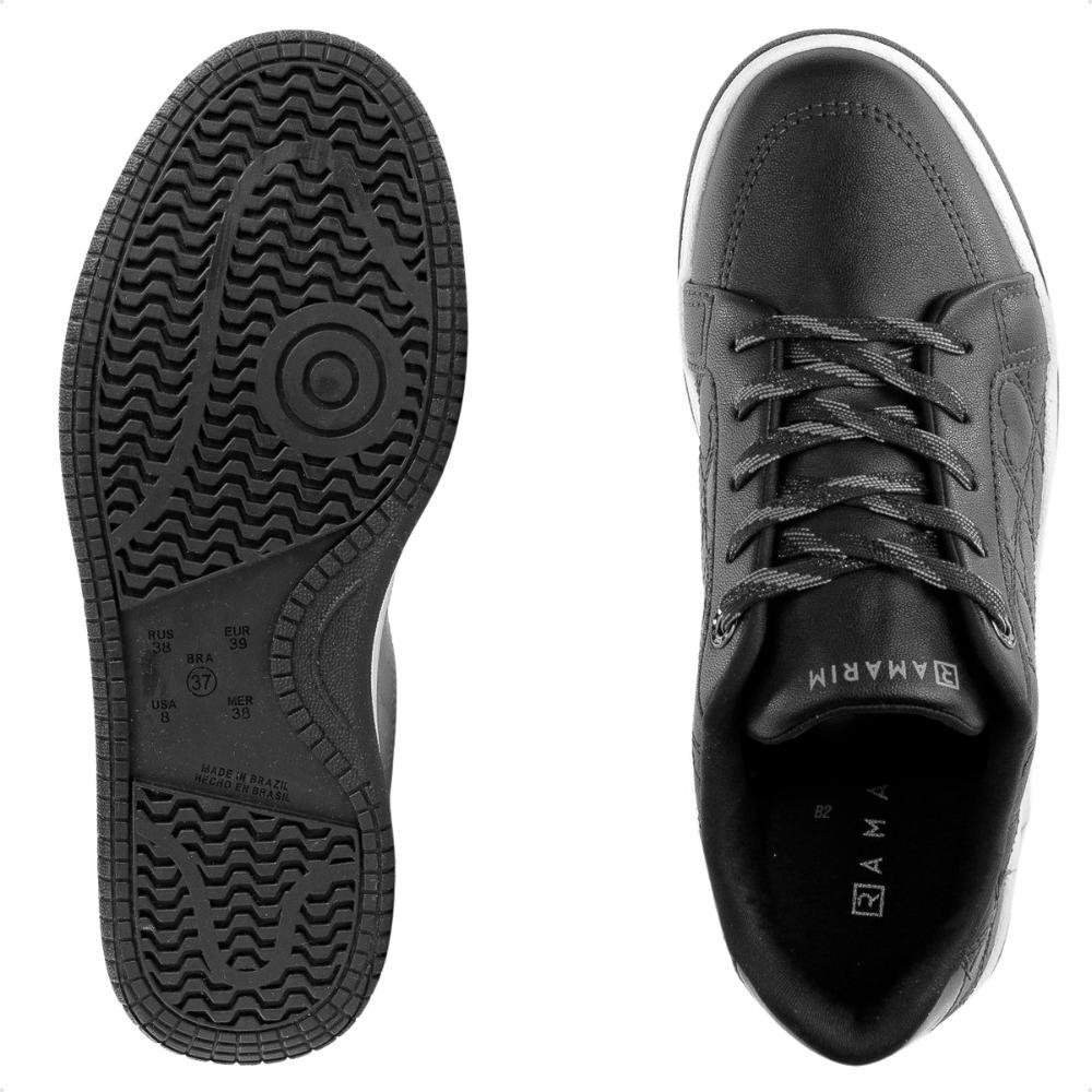 Tênis Ramarim Cadarço Casual Feminino Preto/Branco 6