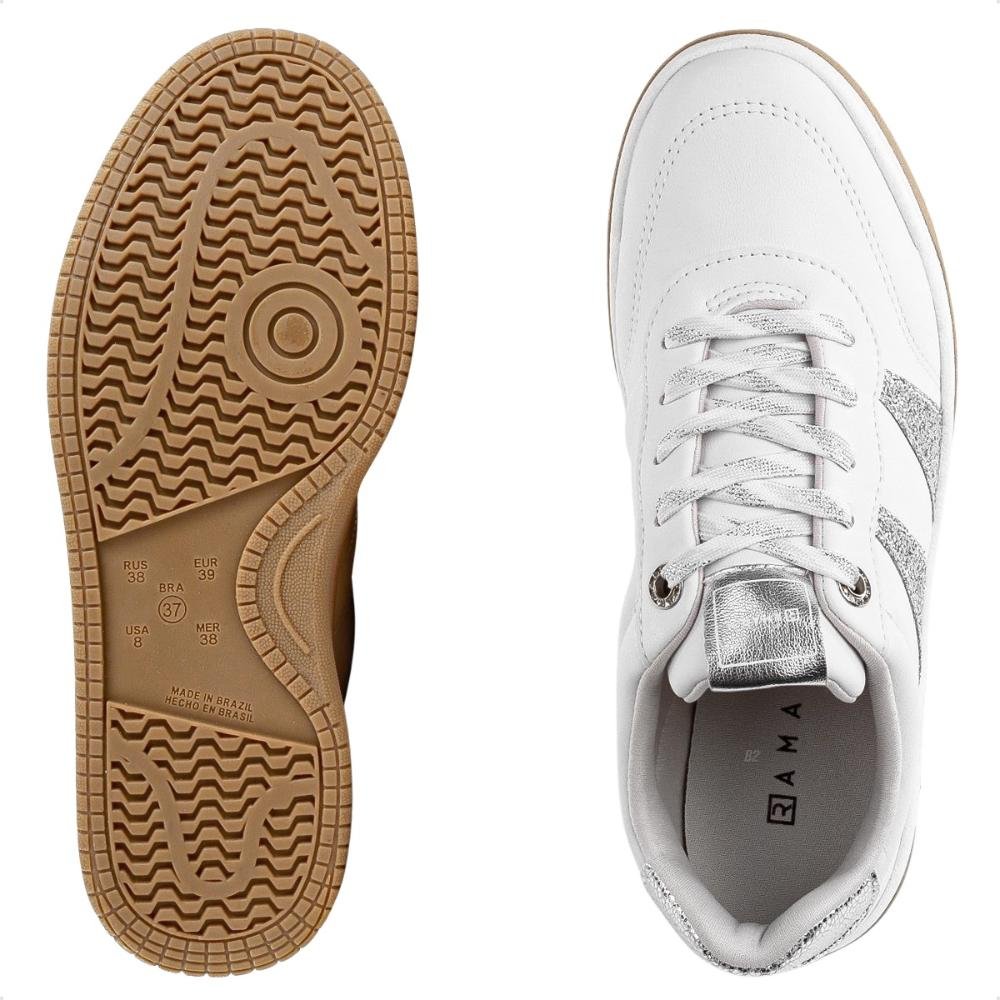 Tênis Ramarim Plataforma Feminino Branco/Prata 6