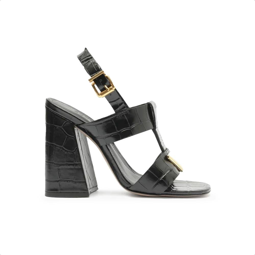 Sandália Schutz Croco Feminina Preto 1