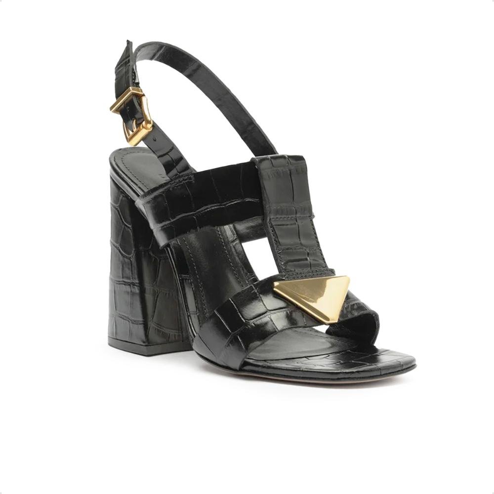Sandália Schutz Croco Feminina Preto 2