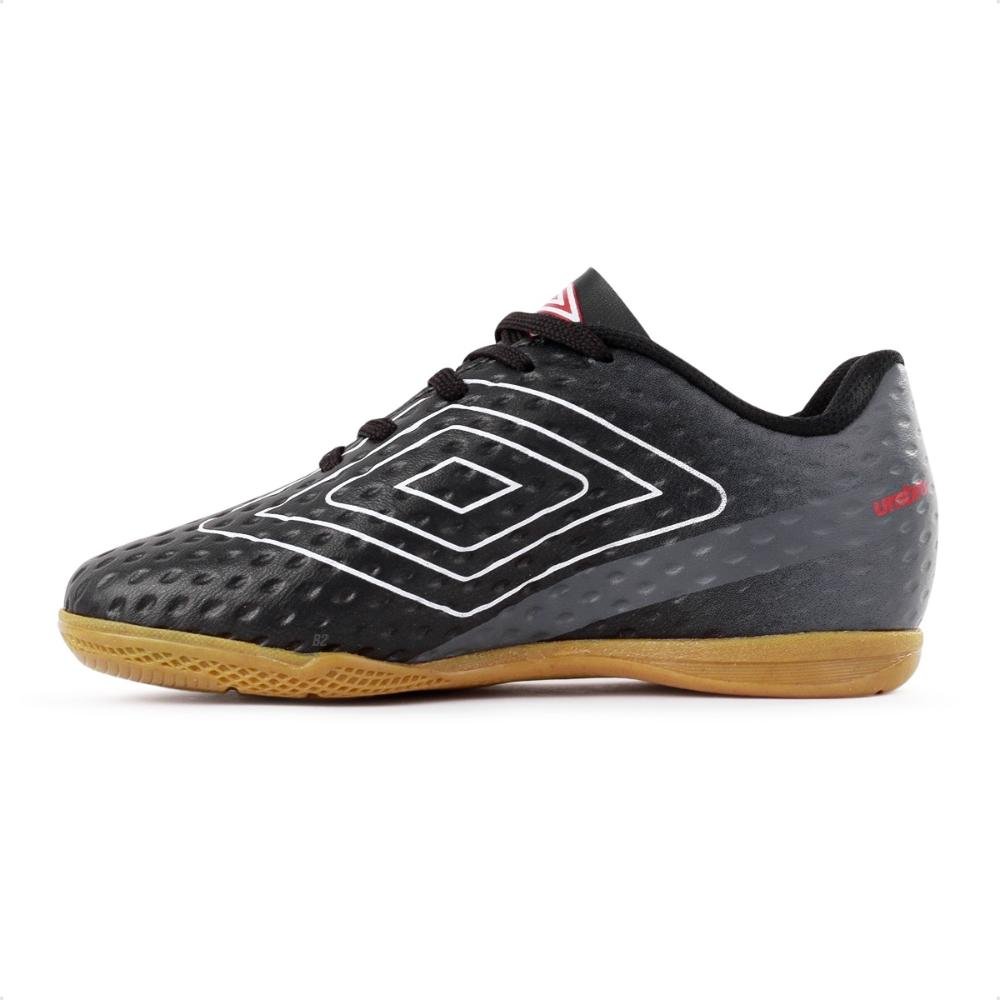 Chuteira Futsal Umbro Warskin Jr Preto/Vermelho 2