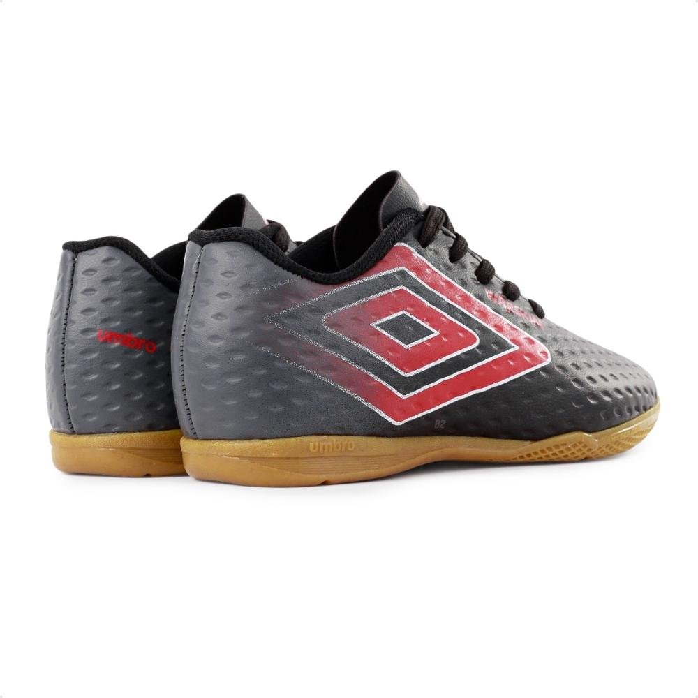 Chuteira Futsal Umbro Warskin Jr Preto/Vermelho 5