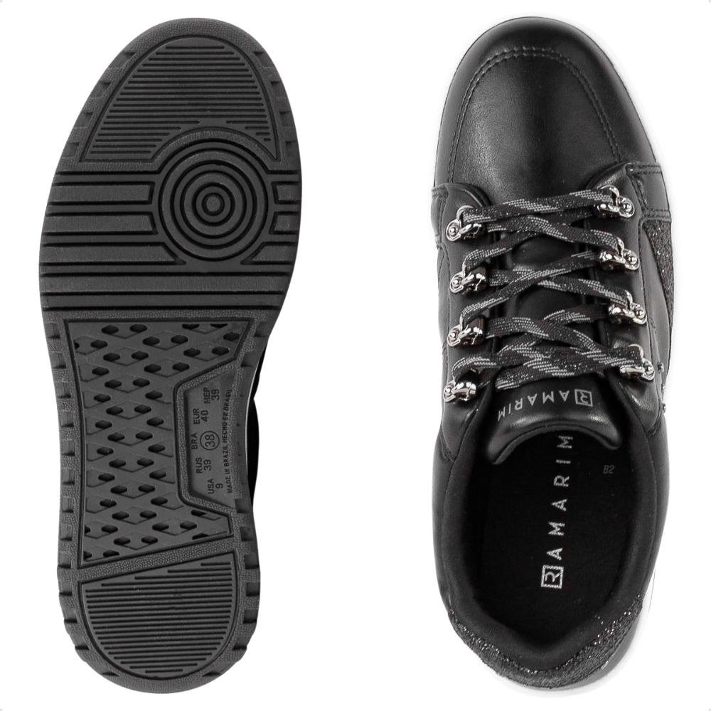 Tênis Ramarim Plataforma Cadarço Feminino Preto/Cinza 6