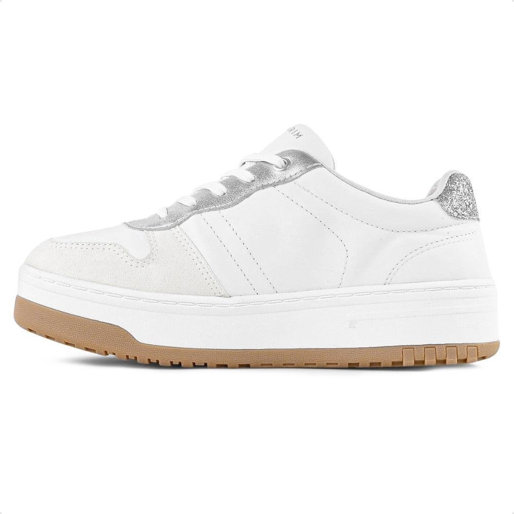 Tênis Ramarim Plataforma Casual Feminino Branco/Prata 2