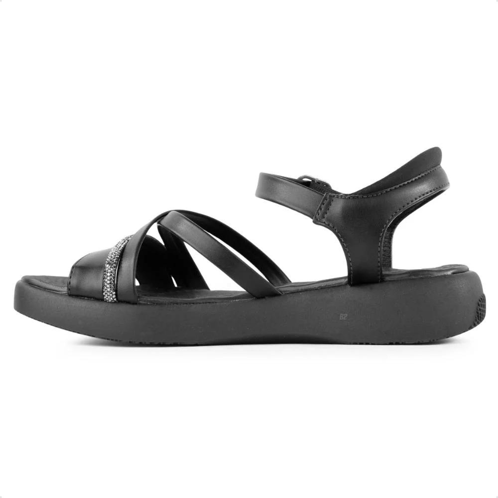 Sandália Comfortflex Fivela Feminina Preto 2