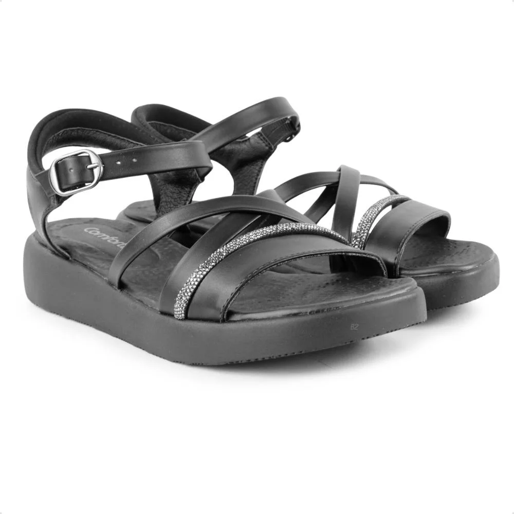 Sandália Comfortflex Fivela Feminina Preto 3