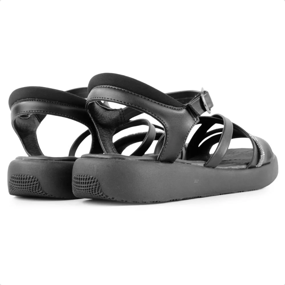 Sandália Comfortflex Fivela Feminina Preto 5