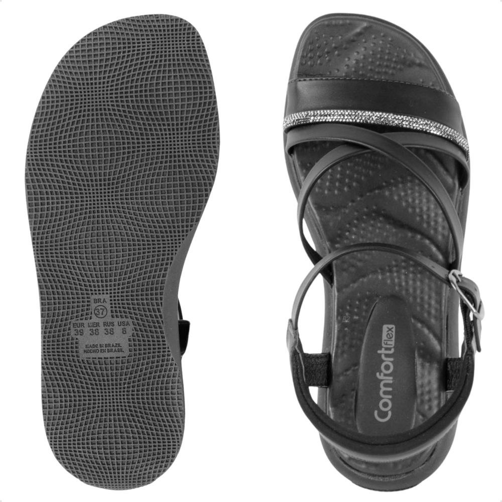 Sandália Comfortflex Fivela Feminina Preto 6
