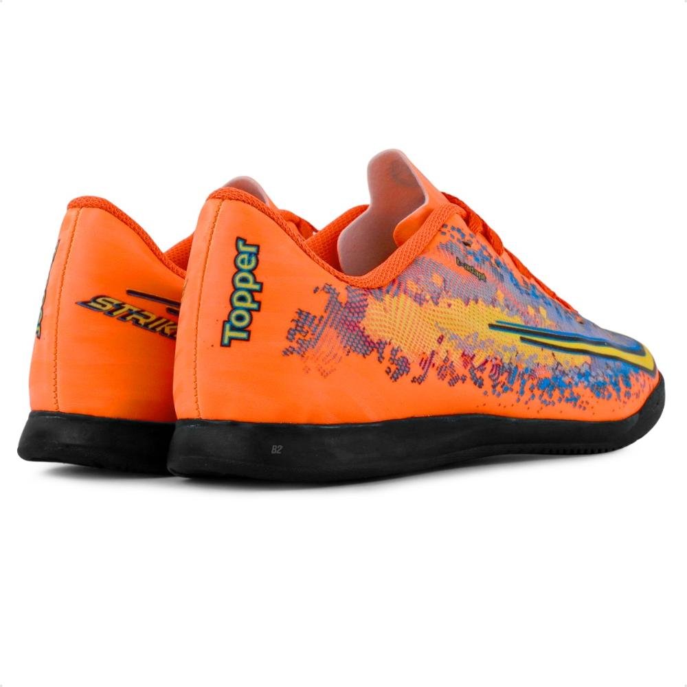 Chuteira Futsal Topper Strike 6 Juvenil Laranja/Azul 5