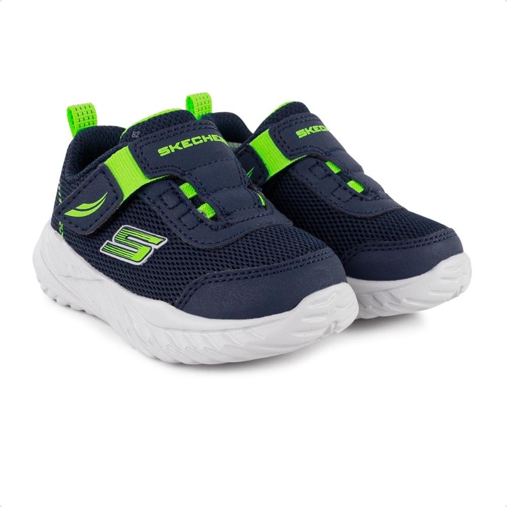 Tênis Skechers Nitro Sprint Swift Buddies Infantil Azul Marinho/Verde 3
