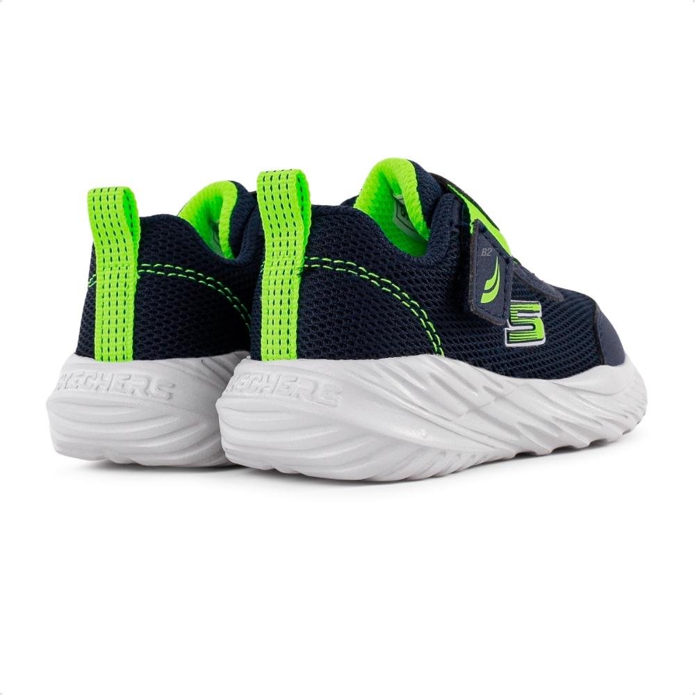 Tênis Skechers Nitro Sprint Swift Buddies Infantil Azul Marinho/Verde 5
