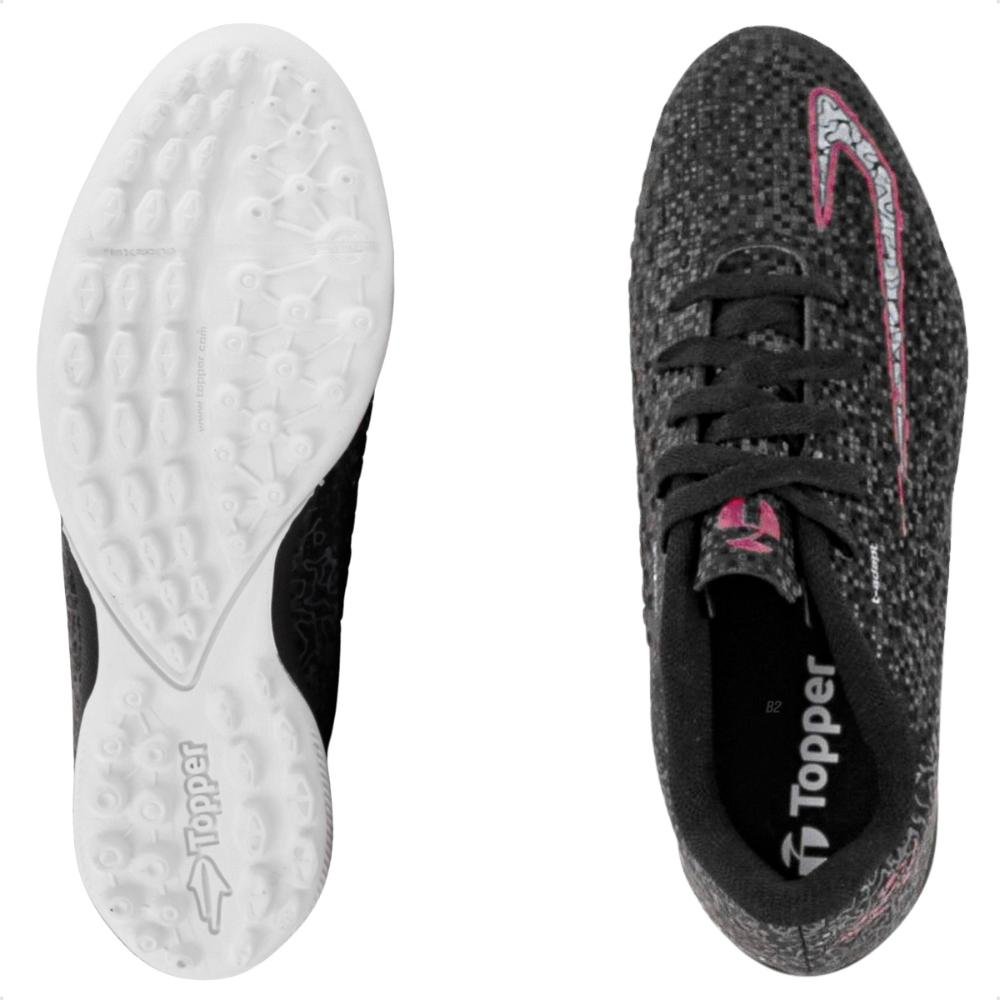 Chuteira Society Topper Blast II Infantil Unissex Preto/Cinza 6