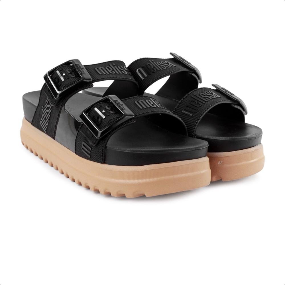 Sandália Melissa Cozy Slide M Lover Platform Feminina Preto/Bege 3