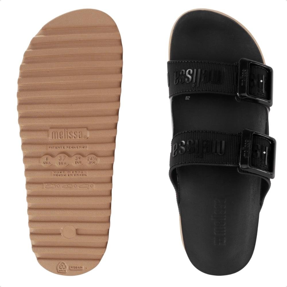 Sandália Melissa Cozy Slide M Lover Platform Feminina Preto/Bege 6
