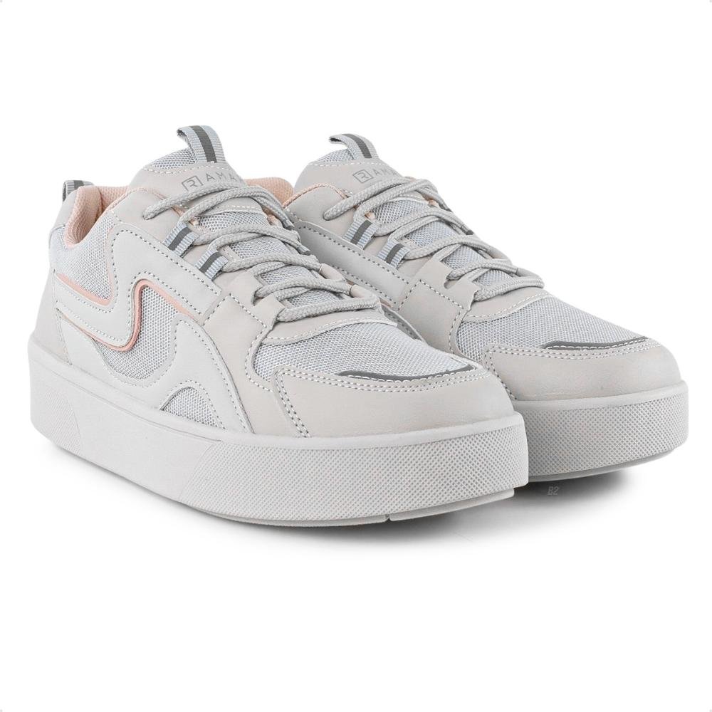 Tênis Ramarim Casual Crystal Feminino Cinza/Rosa 3