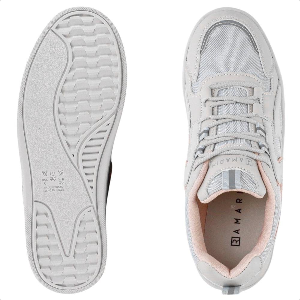 Tênis Ramarim Casual Crystal Feminino Cinza/Rosa 6