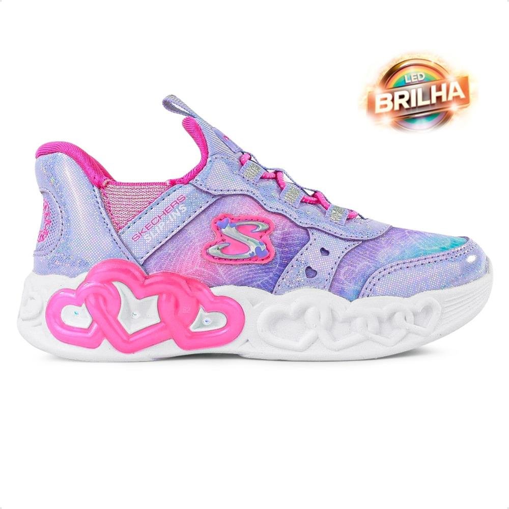 Tênis Skechers Infinite Heart Lights Etern Infantil