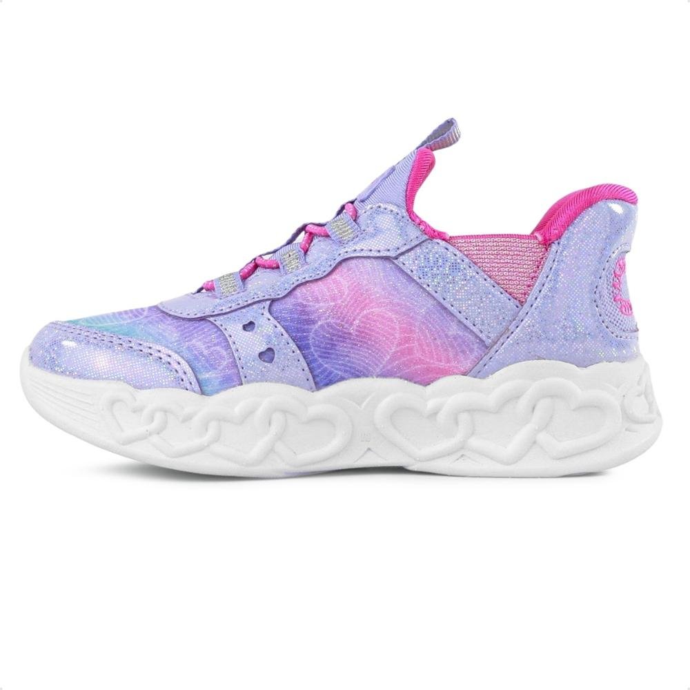 Tênis Skechers Infinite Heart Lights Etern Infantil Roxo/Rosa 2