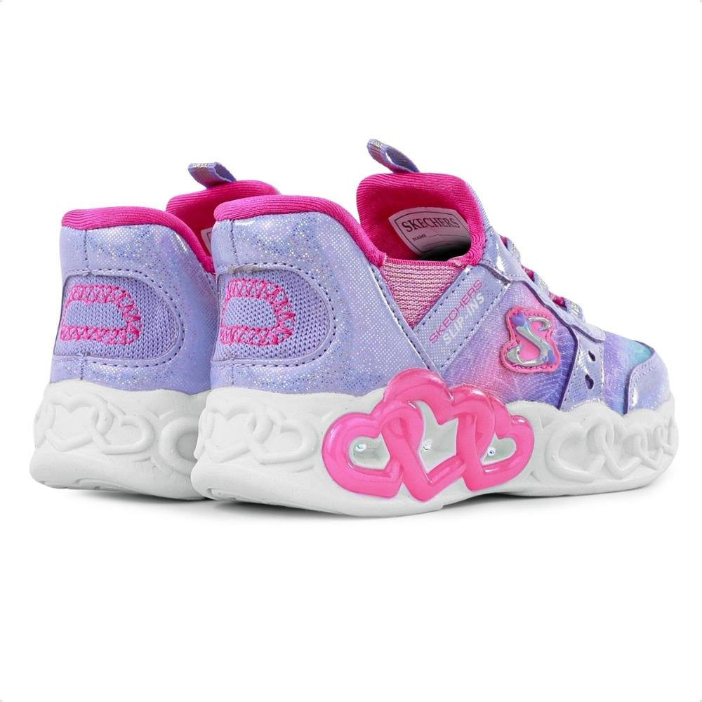 Tênis Skechers Infinite Heart Lights Etern Infantil Roxo/Rosa 5