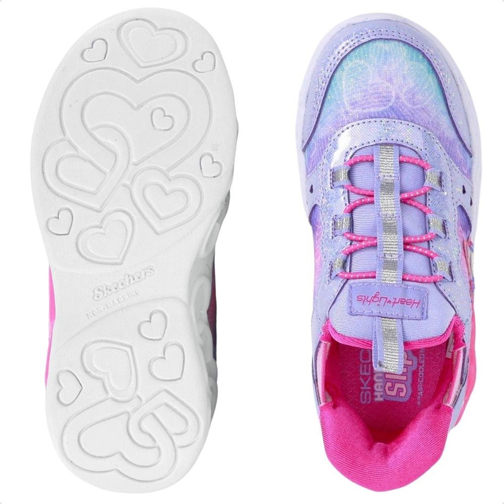 Tênis Skechers Infinite Heart Lights Etern Infantil Roxo/Rosa 6