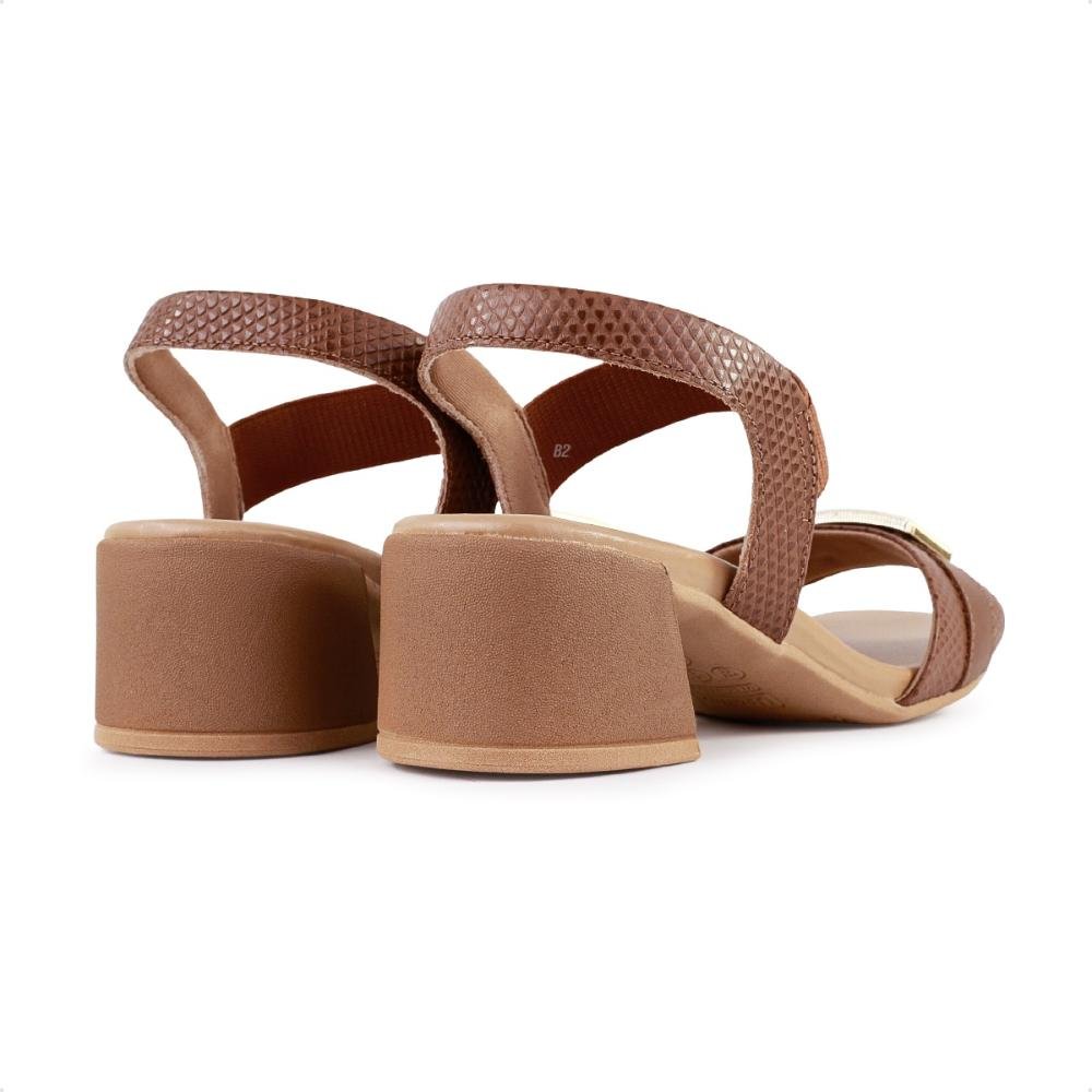 Sandália Usaflex Salto Bloco com Elástico Feminino Marrom 5