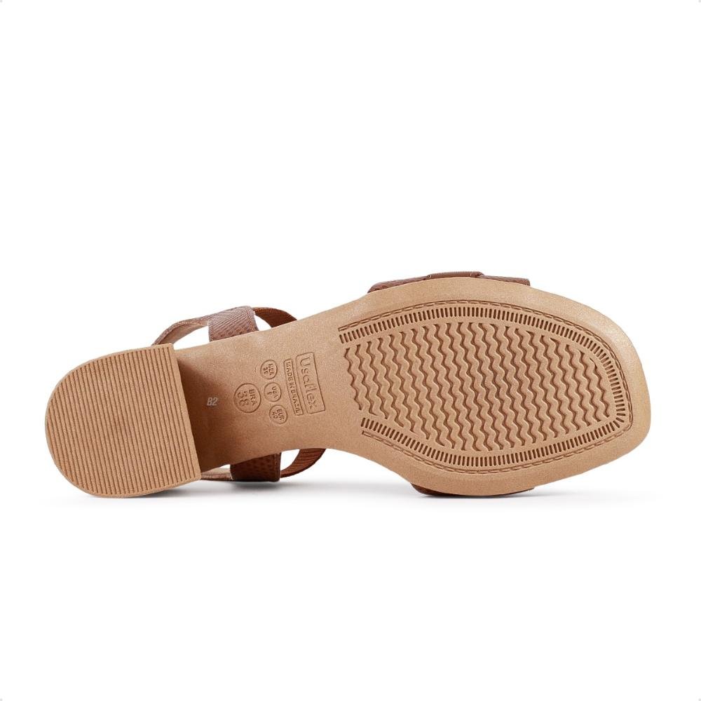 Sandália Usaflex Salto Bloco com Elástico Feminino 6