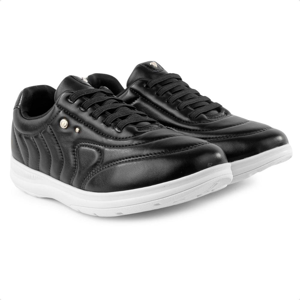 Tênis Comfortflex Casual Feminino Preto/Branco 3