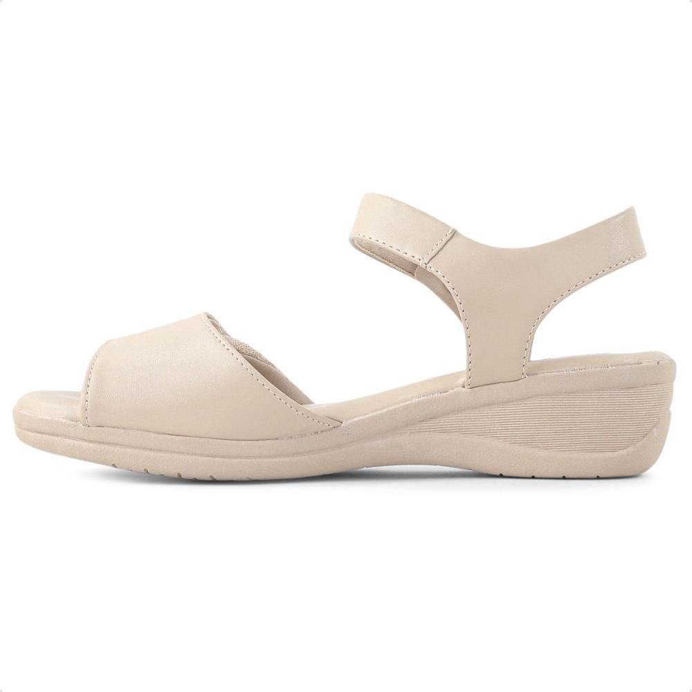 Sandália Comfortflex Salto Baixo Feminina Bege 2