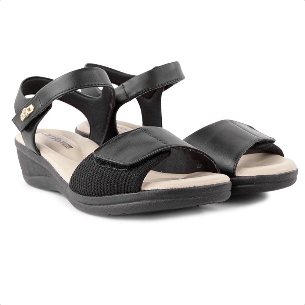 Sandália Comfortflex Salto Baixo Feminina Preto 3