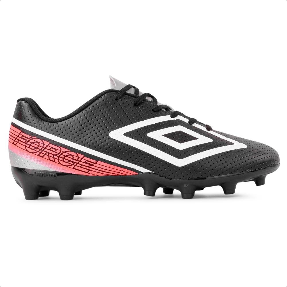 Chuteira Campo Umbro Force Masculina Preto/Laranja 1