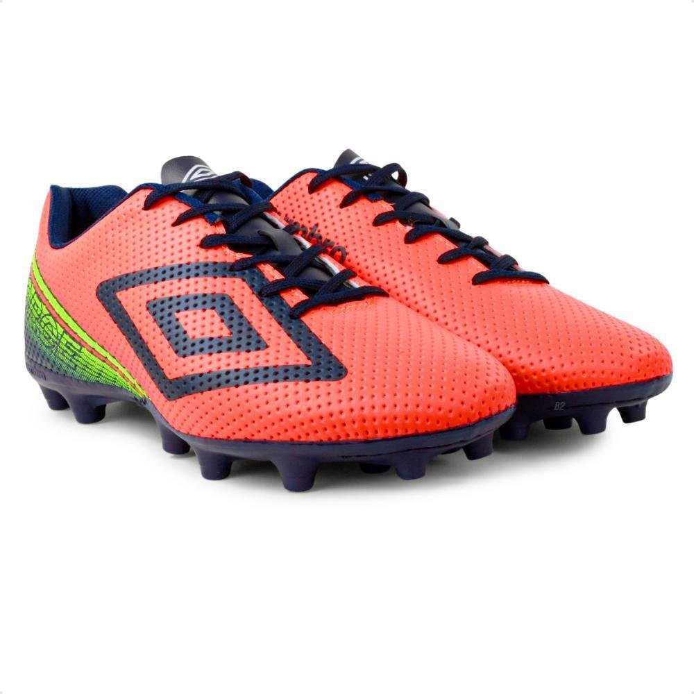 Chuteira de Campo Umbro Masculina Laranja/Azul Marinho 3