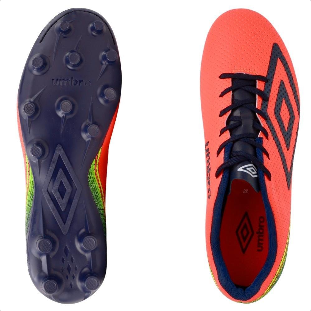 Chuteira de Campo Umbro Masculina Laranja/Azul Marinho 6