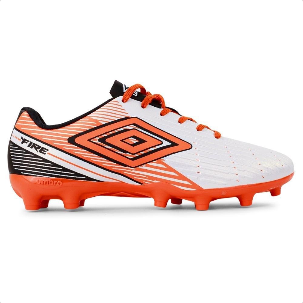 Chuteira de Campo Umbro Masculina Branco/Laranja 1